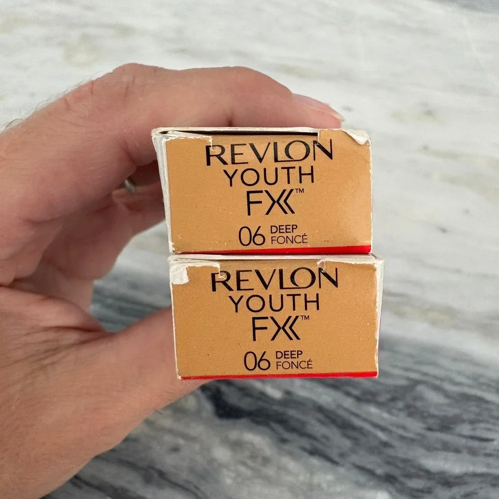 Lot of 2 Revlon Youth FX Fill Blur Concealer 06 Deep 0.11oz New Boxed
